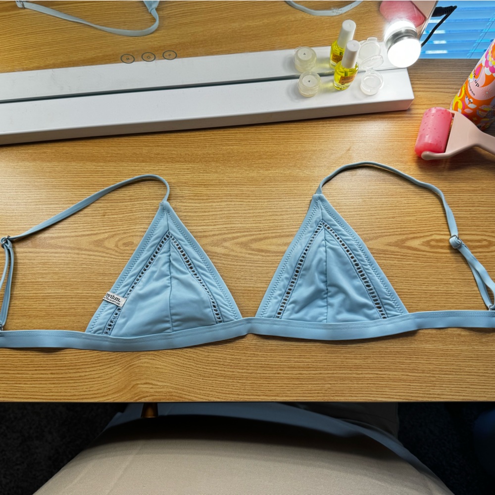 Blue triangle bikini top. (top ONLY/NO bottoms)!